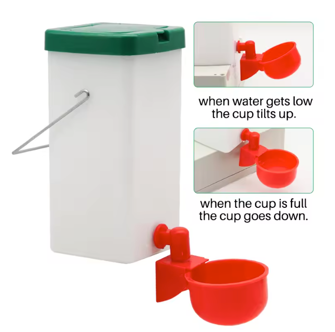 Konijnen Drinkfles 1000 ml met Drinkbak – Automatische Waterdispenser voor Konijnen, Kippen en Eenden