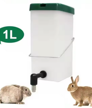 Konijnen Drinkfles 1000 ml met Drinkbak – Automatische Waterdispenser voor Konijnen, Kippen en Eenden