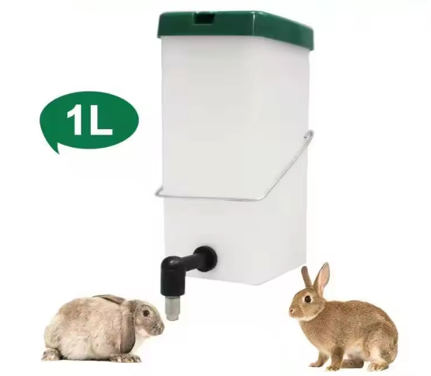 Konijnen Drinkfles 1000 ml met Drinkbak – Automatische Waterdispenser voor Konijnen, Kippen en Eenden