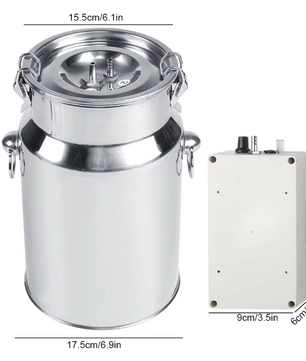 Elektrische Melkmachine 7L – Draagbare Geiten en Koeien Melker met Vacuümpomp