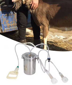 Handmatige Melkmachine 2L – Draagbare Melkset met RVS Fles voor Geiten en Schapen