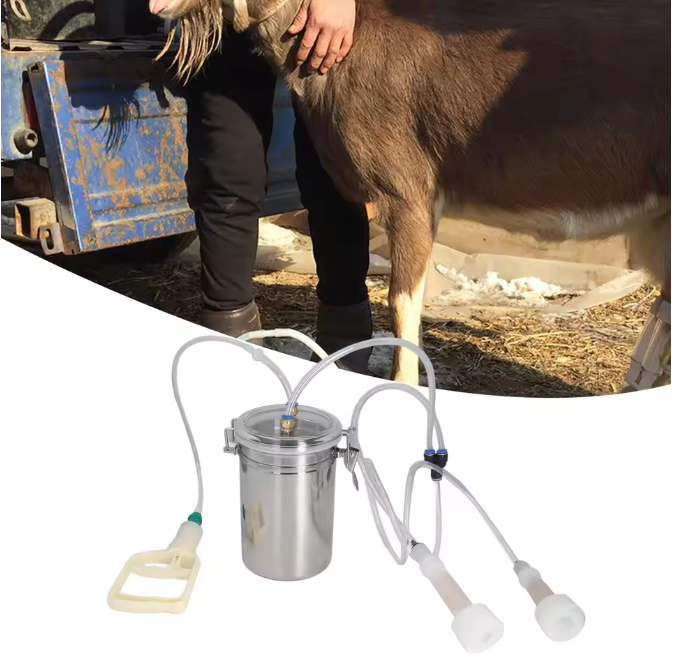 Handmatige Melkmachine 2L – Draagbare Melkset met RVS Fles voor Geiten en Schapen