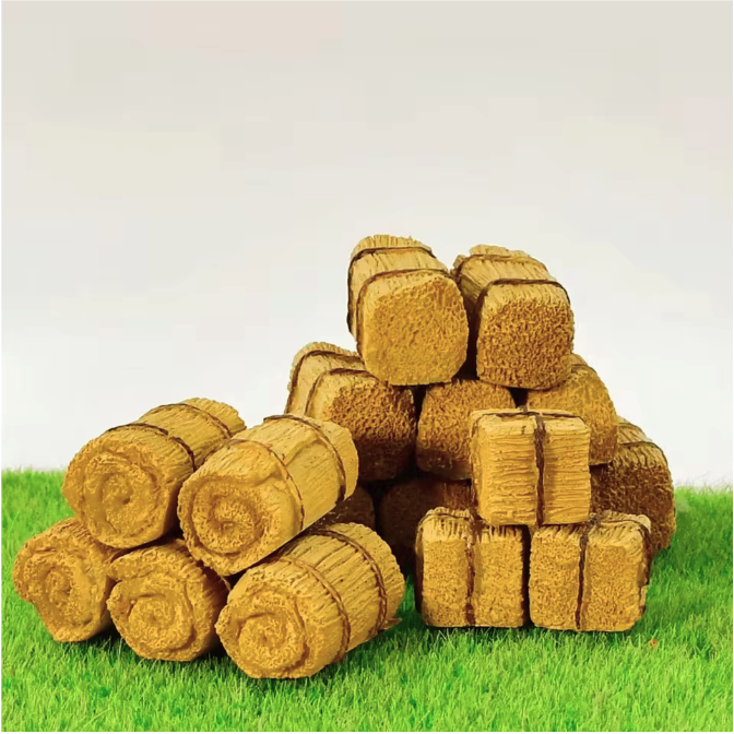 Set van 3 Mini Hooibalen – Miniatuur Strobalen voor Boerderij en Tuindecoratie