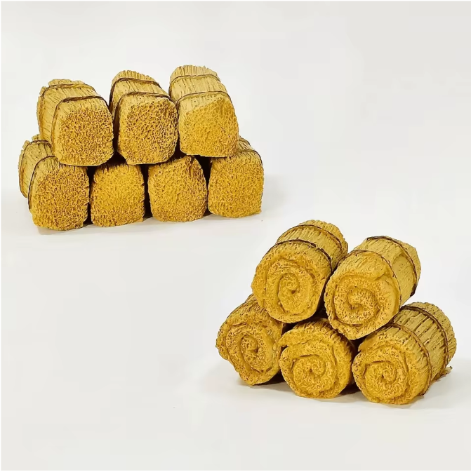 Set van 3 Mini Hooibalen – Miniatuur Strobalen voor Boerderij en Tuindecoratie