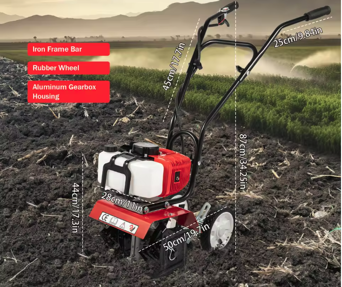 52CC Benzine Tuinfrees – Mini Cultivator Rotovator voor Tuin en Boerderij