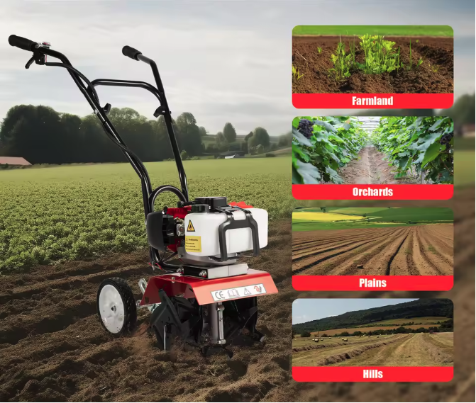 52CC Benzine Tuinfrees – Mini Cultivator Rotovator voor Tuin en Boerderij
