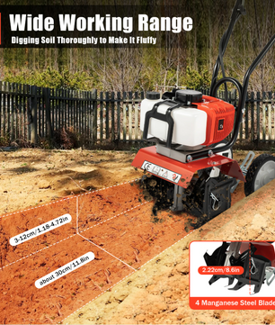 52CC Benzine Tuinfrees – Mini Cultivator Rotovator voor Tuin en Boerderij