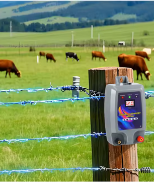 Schrikdraadapparaat 12V 1.5 Joule – Elektrische Afrastering Controller tot 15 km voor Vee en Dieren