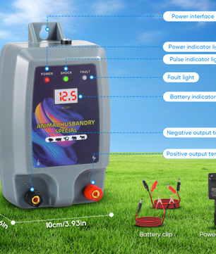 Schrikdraadapparaat 12V 1.5 Joule – Elektrische Afrastering Controller tot 15 km voor Vee en Dieren