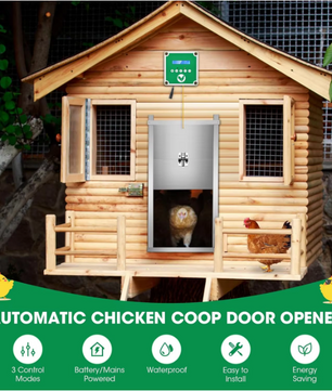 Automatische Kippenhokdeur met Afstandsbediening – Elektrische Hokdeuropener met Timer, Lichtsensor en Zonne-energie Optie