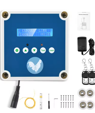 Automatische Kippenhokdeur met Afstandsbediening – Elektrische Hokdeuropener met Timer, Lichtsensor en Zonne-energie Optie