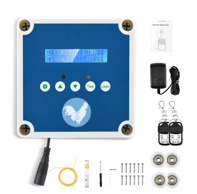 Automatische Kippenhokdeur met Afstandsbediening – Elektrische Hokdeuropener met Timer, Lichtsensor en Zonne-energie Optie