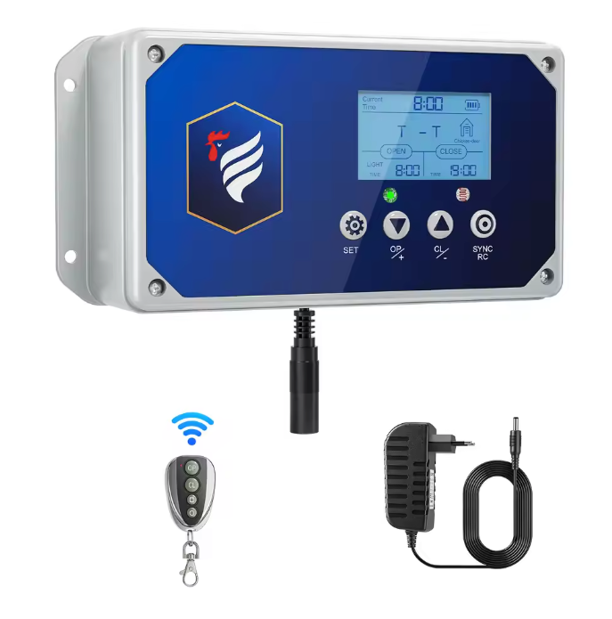 Automatische Kippenhokdeur met Afstandsbediening – Elektrische Hokdeuropener met Timer, Lichtsensor en Zonne-energie Optie