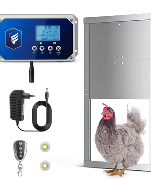 Automatische Kippenhokdeur met Afstandsbediening – Elektrische Hokdeuropener met Timer, Lichtsensor en Zonne-energie Optie