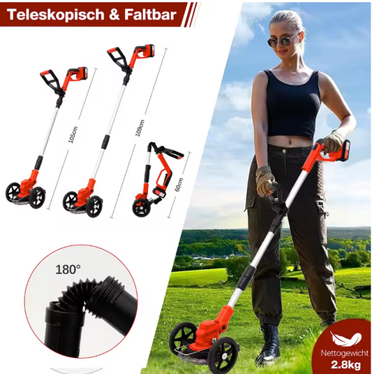 21V Accu Grastrimmer – Draadloze Bosmaaier met 2× 4000 mAh Batterijen en Multifunctionele Messen