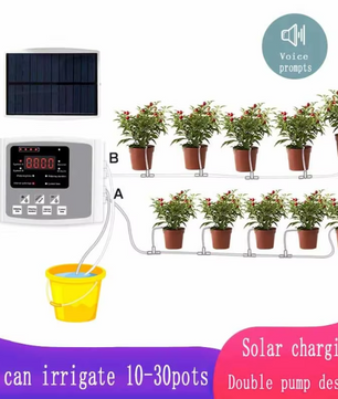 Automatisch Druppelirrigatiesysteem op Zonne-energie – Slimme Planten Bewateringscontroller met Timer