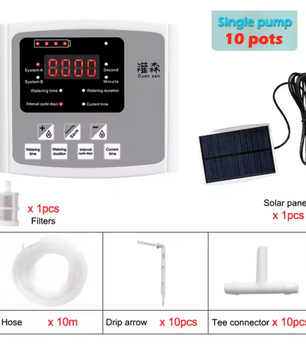 Automatisch Druppelirrigatiesysteem op Zonne-energie – Slimme Planten Bewateringscontroller met Timer