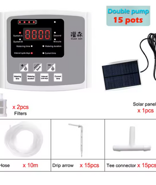 Automatisch Druppelirrigatiesysteem op Zonne-energie – Slimme Planten Bewateringscontroller met Timer