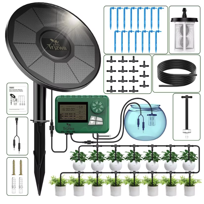 Zonne-energie Druppelirrigatiesysteem – Automatisch DIY Bewateringssysteem voor Tuin, Balkon en Kas