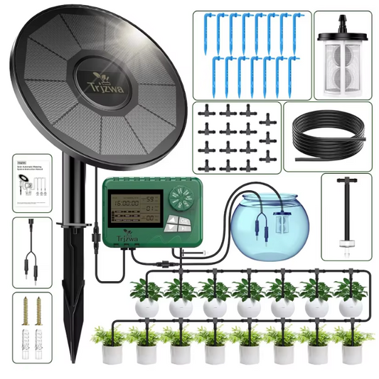 Zonne-energie Druppelirrigatiesysteem – Automatisch DIY Bewateringssysteem voor Tuin, Balkon en Kas