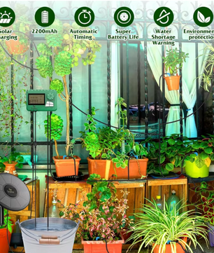 Zonne-energie Druppelirrigatiesysteem – Automatisch DIY Bewateringssysteem voor Tuin, Balkon en Kas