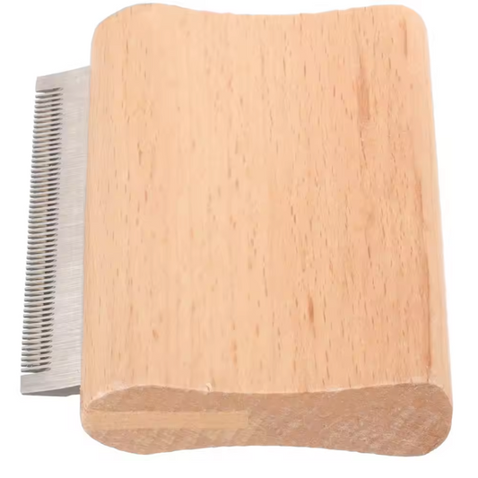 Paarden Ontharingsborstel – Houten Verzorgingsborstel met Metalen Kam voor Paarden en Vee