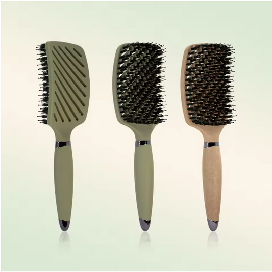 Haarborstel met Natuurlijke Varkensharen – Antistatische Ontwarborstel voor Hoofdhuidmassage