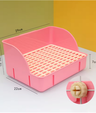 Hoektoilet voor Konijnen en Knaagdieren – Kooi Toiletbak met Rooster