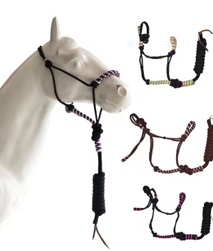 Western Training Halster voor Paarden – Nylon Halter met Touw