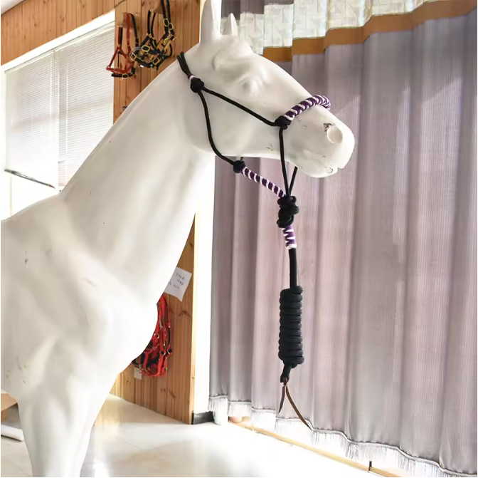 Western Training Halster voor Paarden – Nylon Halter met Touw