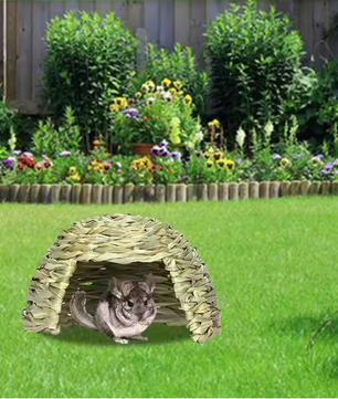 Natuurlijk Grashuis voor Konijnen en Knaagdieren – Opvouwbare Schuilplaats en Speelhuis