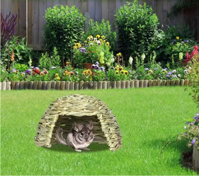 Natuurlijk Grashuis voor Konijnen en Knaagdieren – Opvouwbare Schuilplaats en Speelhuis