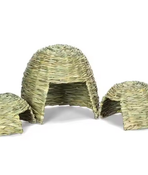 Natuurlijk Grashuis voor Konijnen en Knaagdieren – Opvouwbare Schuilplaats en Speelhuis