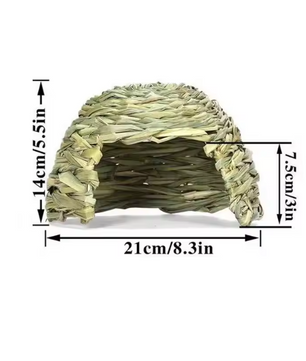 Natuurlijk Grashuis voor Konijnen en Knaagdieren – Opvouwbare Schuilplaats en Speelhuis