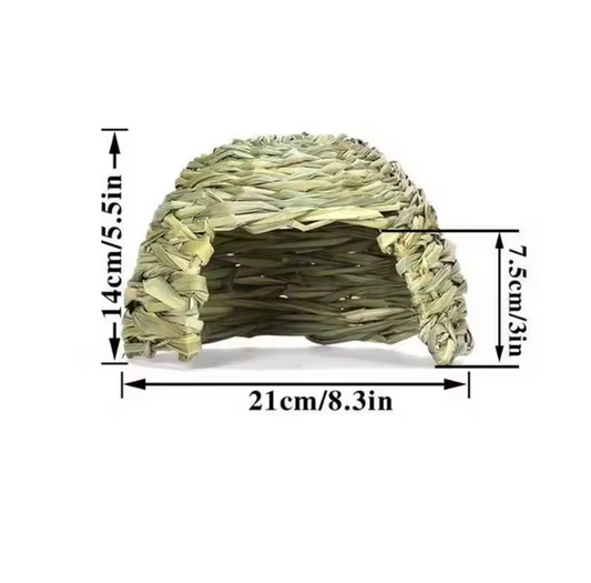 Natuurlijk Grashuis voor Konijnen en Knaagdieren – Opvouwbare Schuilplaats en Speelhuis