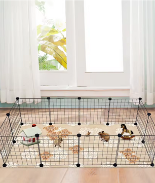 Modulaire Dierenren voor Kleine Huisdieren – Metalen Draad Puppybox met 12 Panelen