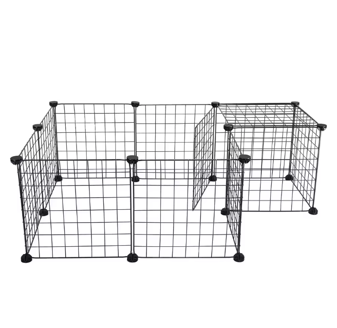 Modulaire Dierenren voor Kleine Huisdieren – Metalen Draad Puppybox met 12 Panelen