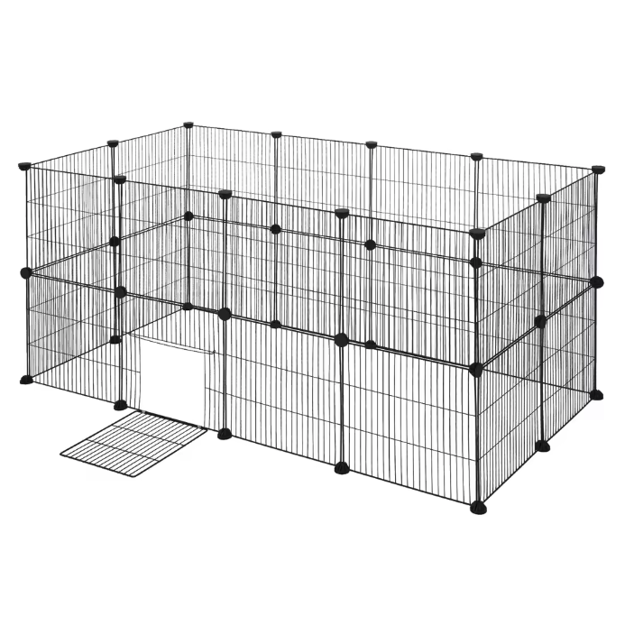 Modulaire Dierenren met Deur – Metalen Puppybox voor Konijnen, Kittens en Knaagdieren