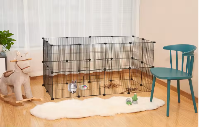 Modulaire Dierenren met Deur – Metalen Puppybox voor Konijnen, Kittens en Knaagdieren