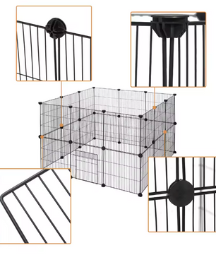 Modulaire Dierenren met Deur – Metalen Puppybox voor Konijnen, Kittens en Knaagdieren