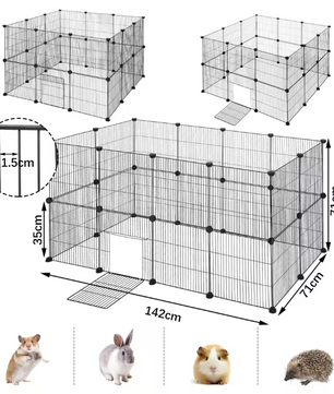 Modulaire Dierenren met Deur – Metalen Puppybox voor Konijnen, Kittens en Knaagdieren