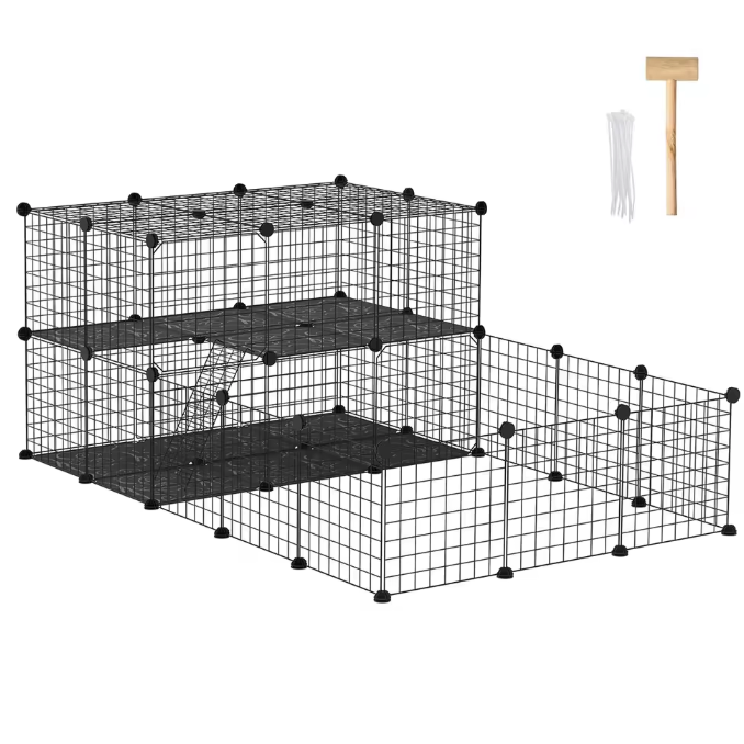 Modulaire Dierenren voor Kleine Huisdieren – Metalen Knaagdierkooi met Deuren en Panelen
