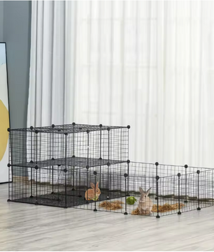 Modulaire Dierenren voor Kleine Huisdieren – Metalen Knaagdierkooi met Deuren en Panelen