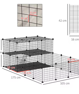 Modulaire Dierenren voor Kleine Huisdieren – Metalen Knaagdierkooi met Deuren en Panelen