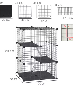 Modulaire Dierenren voor Kleine Huisdieren – Metalen Knaagdierkooi met Deuren en Panelen