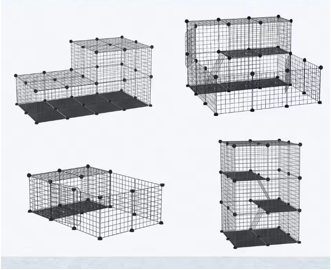 Modulaire Dierenren voor Kleine Huisdieren – Metalen Knaagdierkooi met Deuren en Panelen
