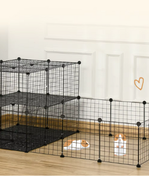 Modulaire Dierenren voor Kleine Huisdieren – Metalen Knaagdierkooi met Deuren en Panelen