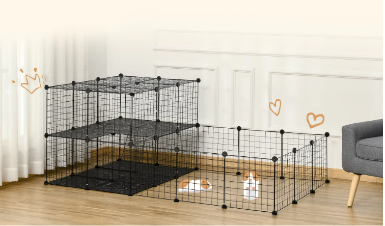 Modulaire Dierenren voor Kleine Huisdieren – Metalen Knaagdierkooi met Deuren en Panelen