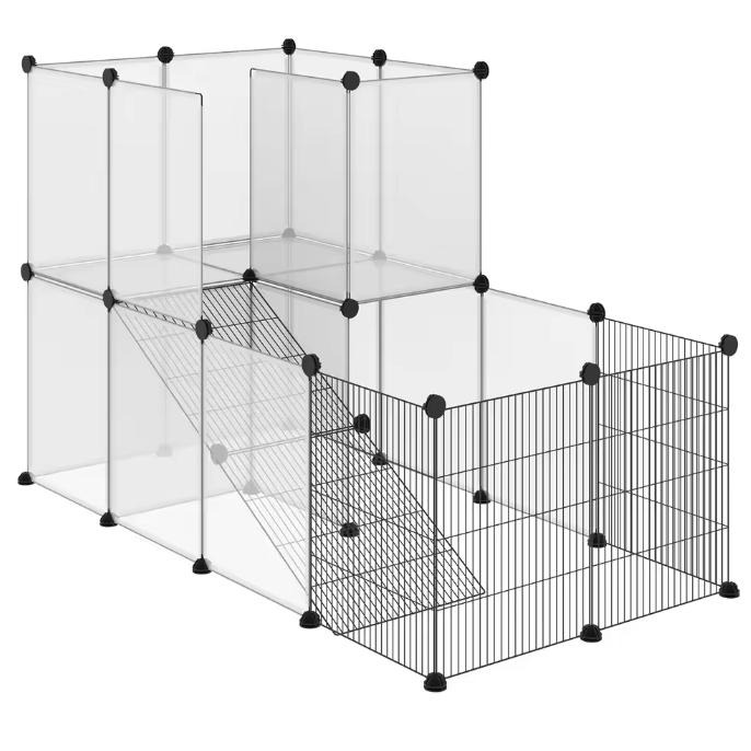 Modulaire Dierenren voor Kleine Huisdieren – Transparante Panelen Knaagdierkooi