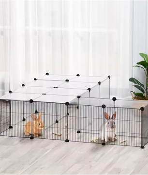 Modulaire Dierenren voor Kleine Huisdieren – Transparante Panelen Knaagdierkooi